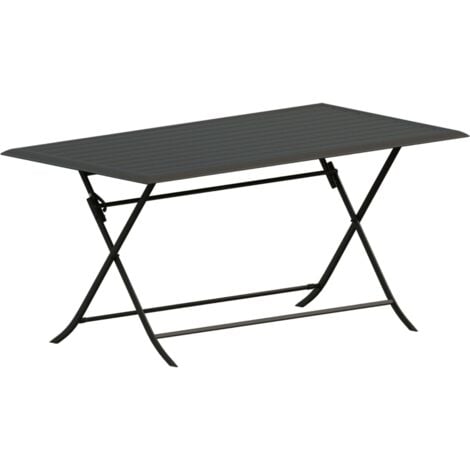 Mesa de jardín rectangular plegable Azua Antracita - 6 plazas - Hespéride