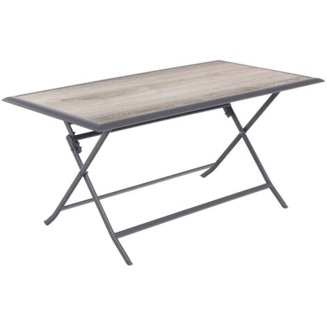 Mesa de jardín rectangular plegable Azua humo gris - 6 asientos - Hespéride