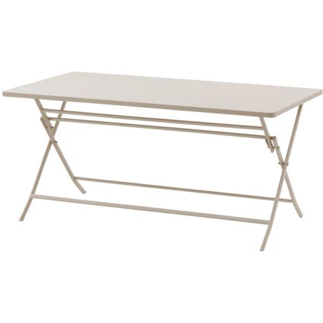 Mesa de jardín rectangular plegable Greensboro - arcilla - 6 plazas de acero - Hespéride