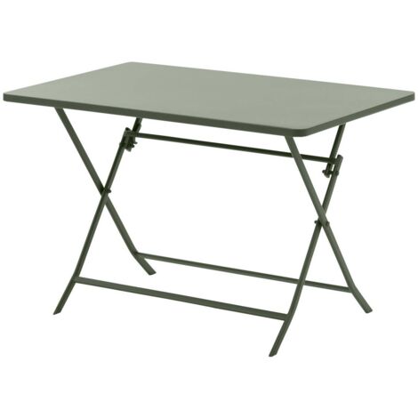 Mesa de jardín rectangular plegable Greensboro - Verde laurel - 4 plazas - Acero  - Hespéride
