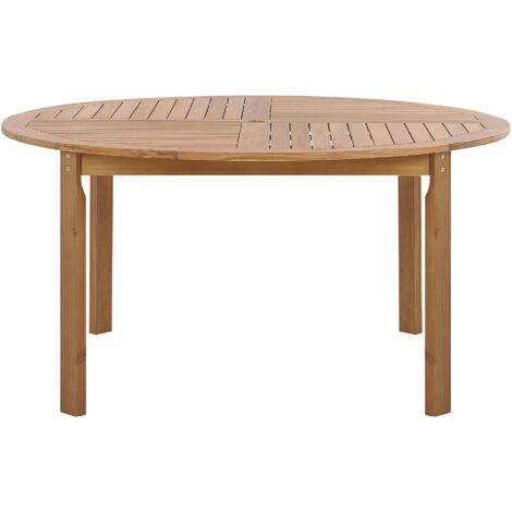 Mesa de jardín redonda fabricada en madera de acacia clara 150 cm Tolve