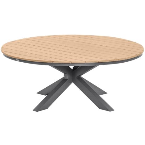 Mesa de jardín redonda Oraclion de aluminio negro y grafito para 12 personas  - Hespéride
