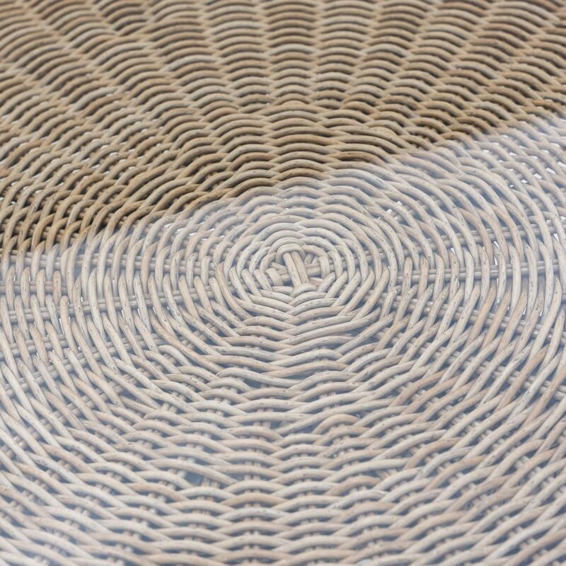 

Mesa de jardín redonda Patsy de rattán y cristal natural deØ 120x75 cm