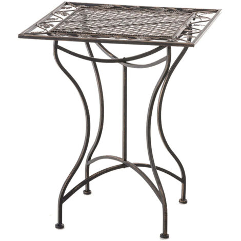 Mesa de jardín terraza balcón diseño rústico en hierro forjado bronce 100003038