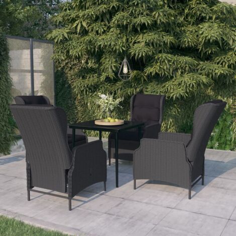 Mesa de jardín - vidaXL Juego de comedor de jardín 5 piezas gris oscuro - Comedor exterior