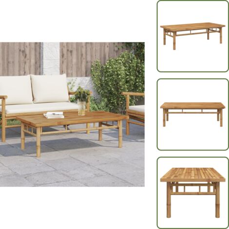 Mesa de jardín - vidaXL Mesa de centro de bambú 110x55x35 cm - Mesa de terraza