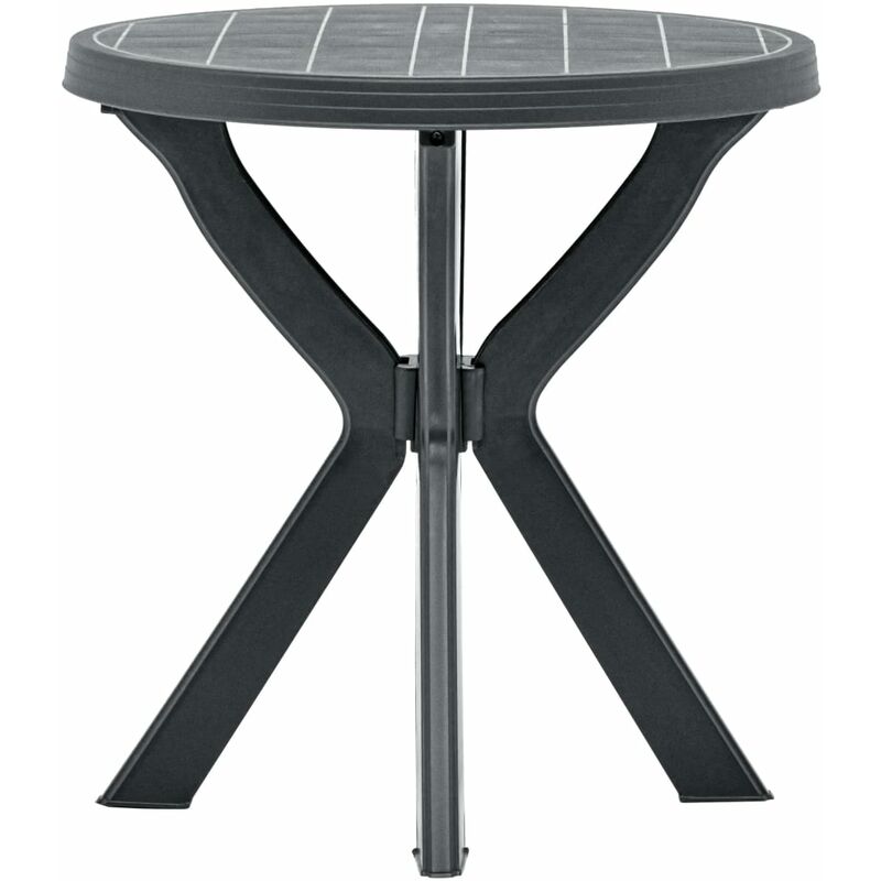

Mesa de jardín bistró de plástico gris antracita Ø70 cm - Antracita