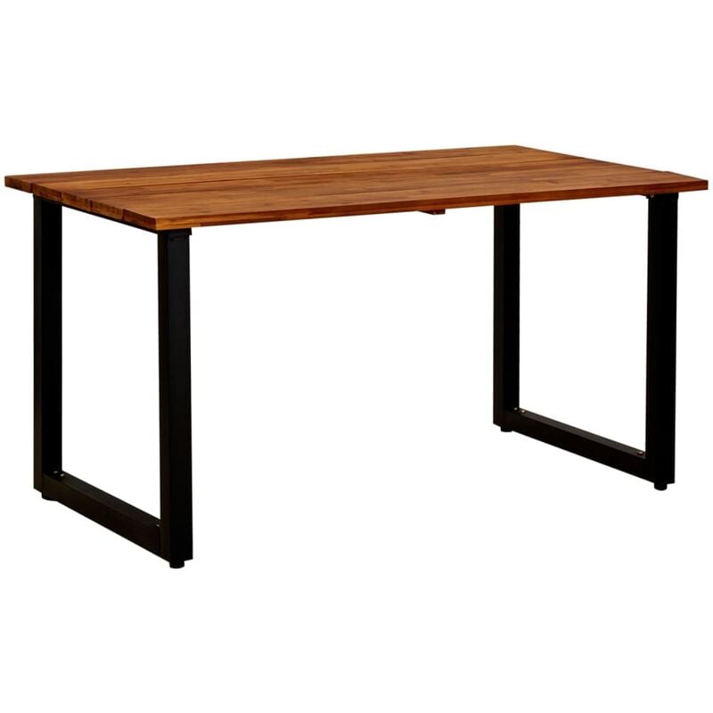

Mesa de jardín con patas forma de U madera acacia 140x80x75 cm - Marrón