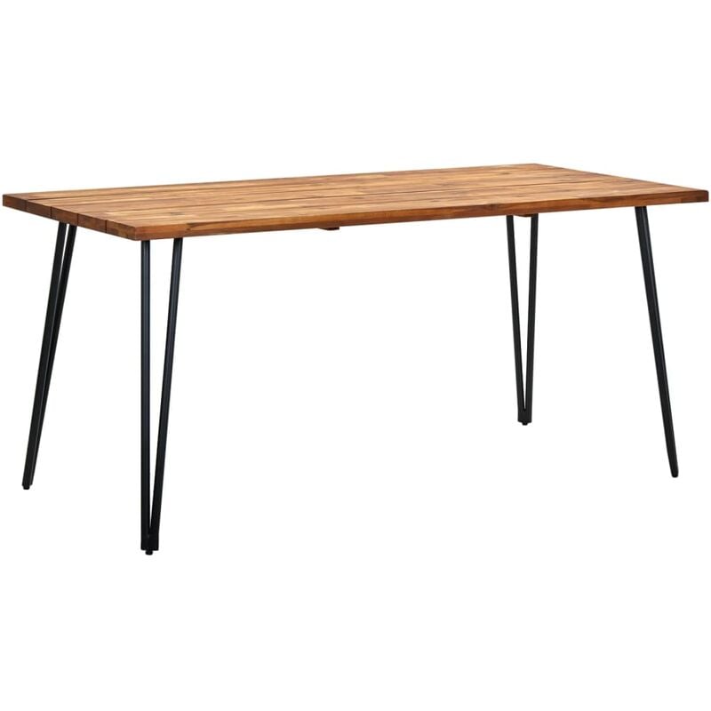 

Mesa de jardín con patas horquilla madera acacia 160x80x75 cm - Marrón