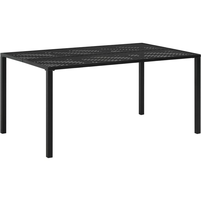 

Mesa de jardín de acero negro 150x90x72 cm - Negro