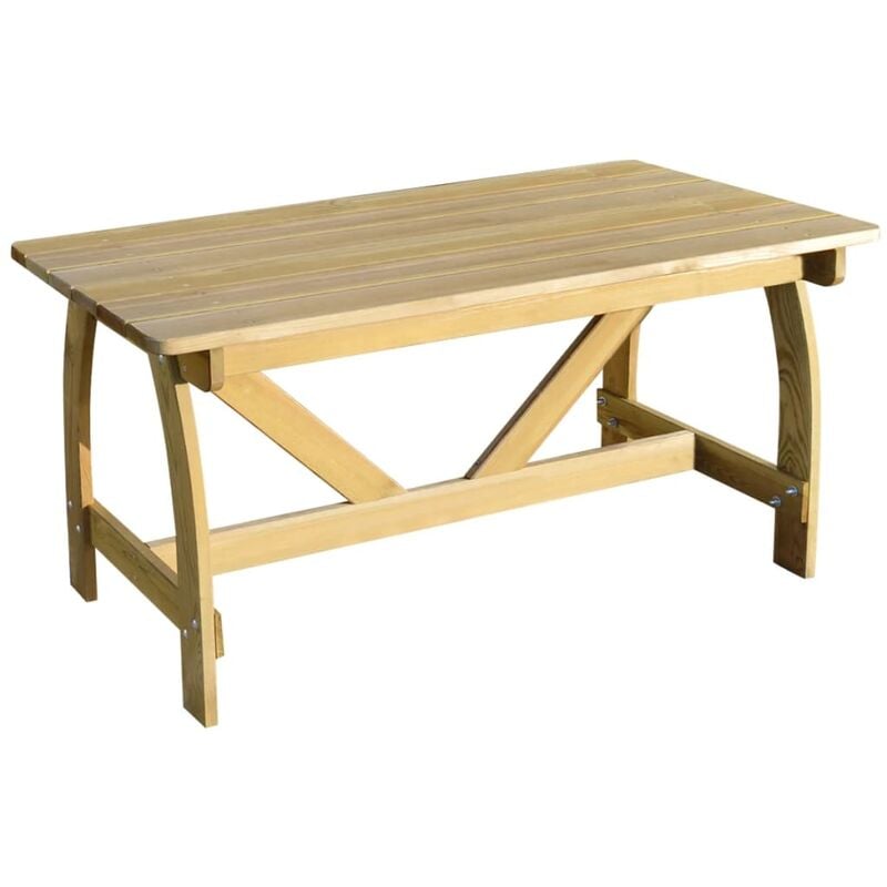 

Mesa de jardín de madera de pino impregnada 150x74x75 cm - Marrón