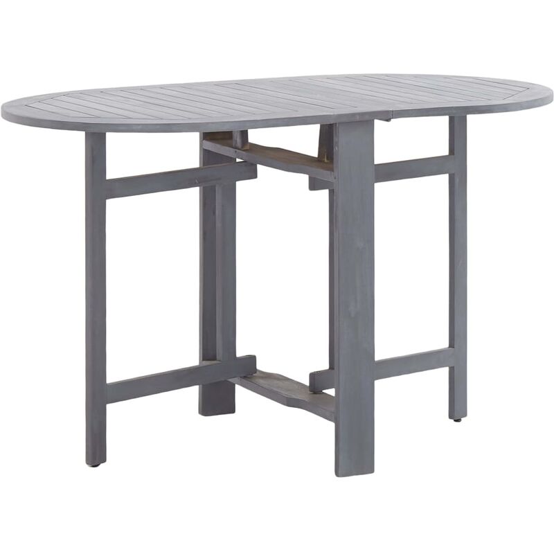 

Mesa de jardín de madera maciza de acacia gris 120x70x74 cm - Gris