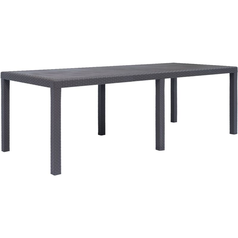 

Youthup - Mesa de jardín de plástico aspecto ratán marrón 220x90x72 cm - Marrón