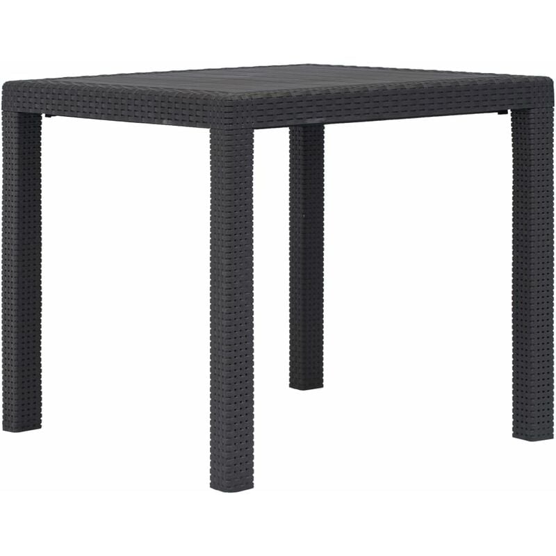 

Mesa de jardín de plástico aspecto ratán marrón 79x79x72 cm - Marrón