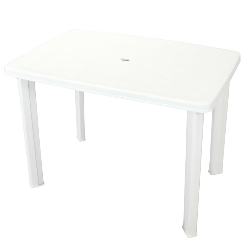 

Mesa de jardín de plástico blanca 101x68x72 cm - Blanco