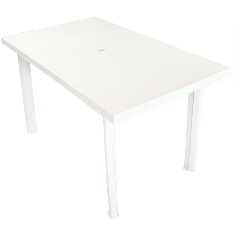 

Mesa de jardín de plástico blanca 126x76x72 cm - Blanco