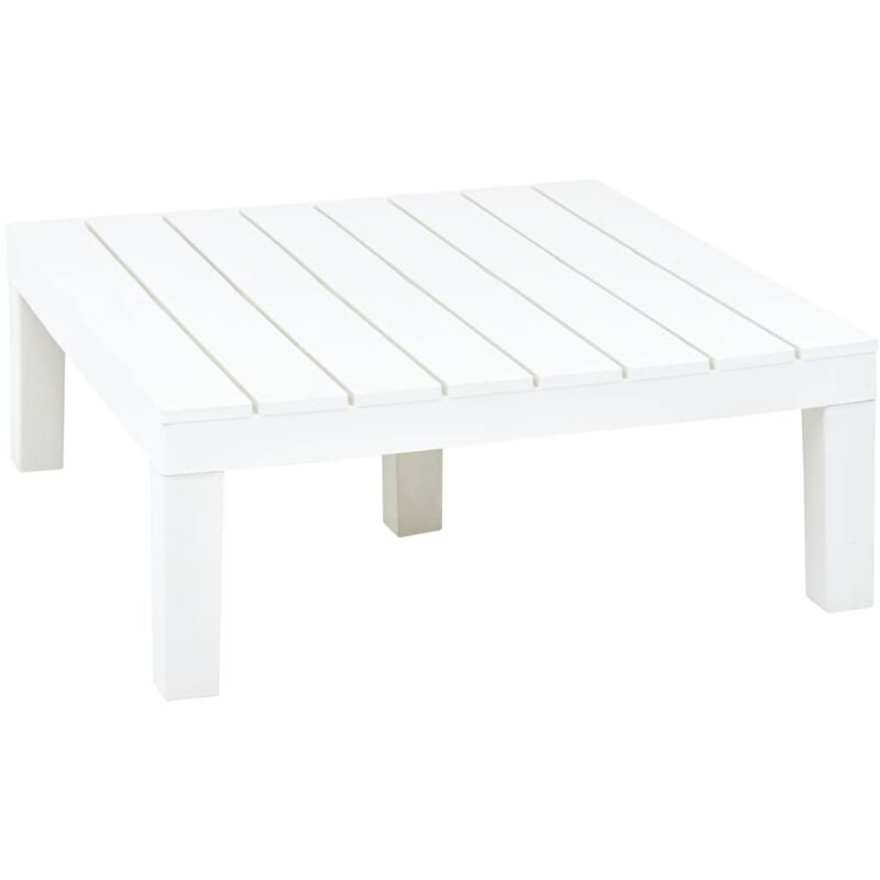 

Mesa de jardín de plástico blanco 78x78x31 cm - Blanco