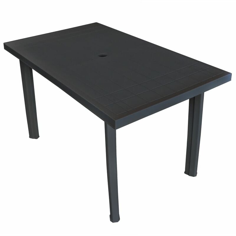 

Mesa de jardín de plástico gris antracita 126x76x72 cm - Antracita