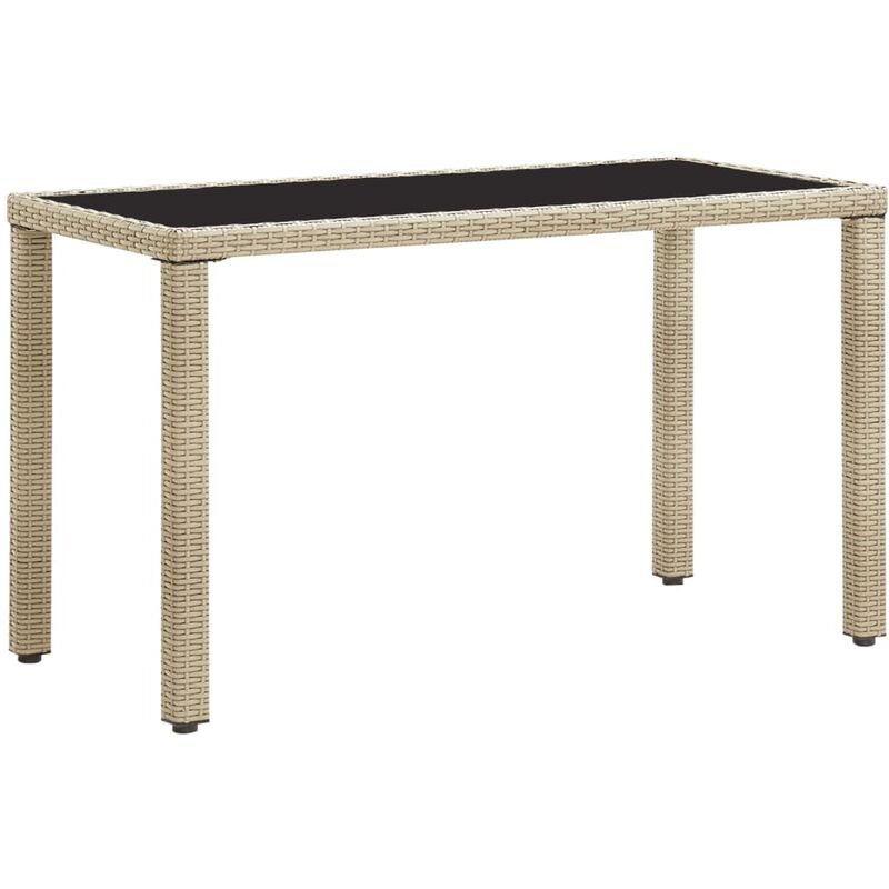

Mesa de jardín de ratán sintético beige 123x60x74 cm - Beige