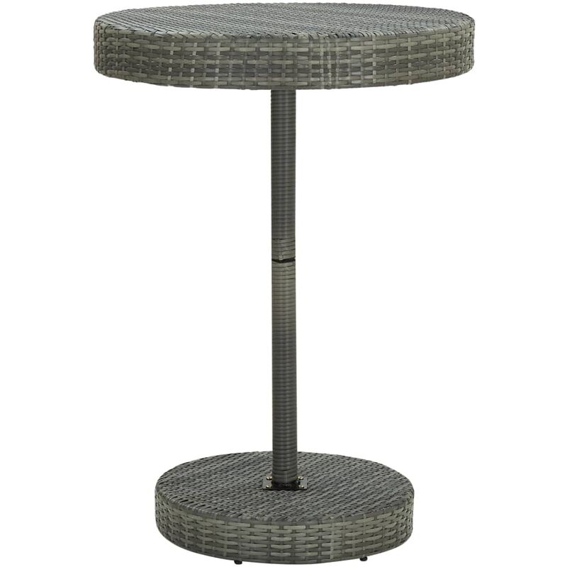 

Mesa de jardín de ratán sintético gris 75,5x106 cm - Gris