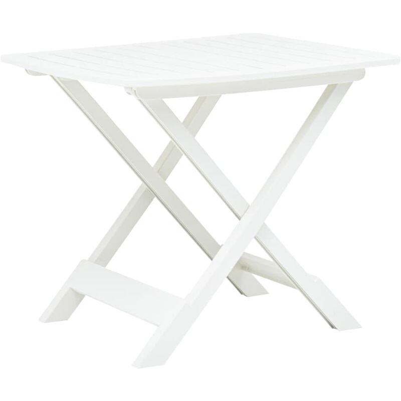 

Mesa de jardín plegable de plástico blanco 79x72x70 cm - Blanco
