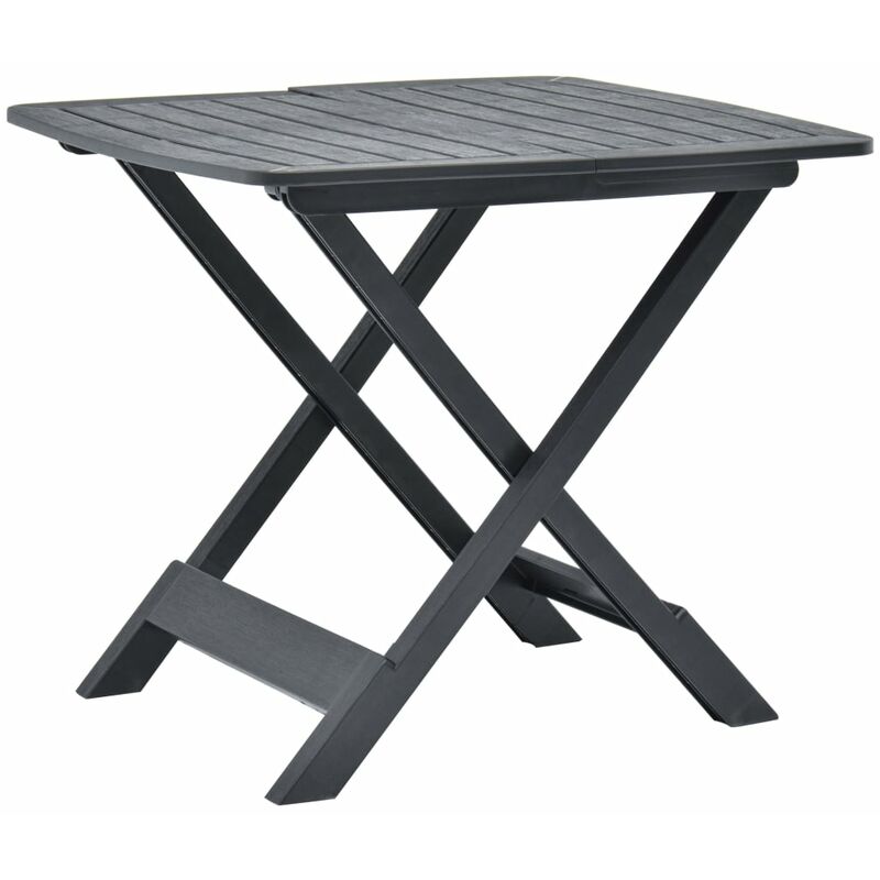 

Mesa de jardín plegable de plástico gris antracita 79x72x70 cm - Antracita
