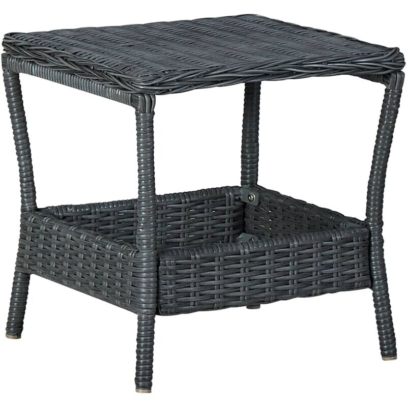 

Mesa de jardín ratán sintético gris oscuro 45x45x46,5 cm - Gris