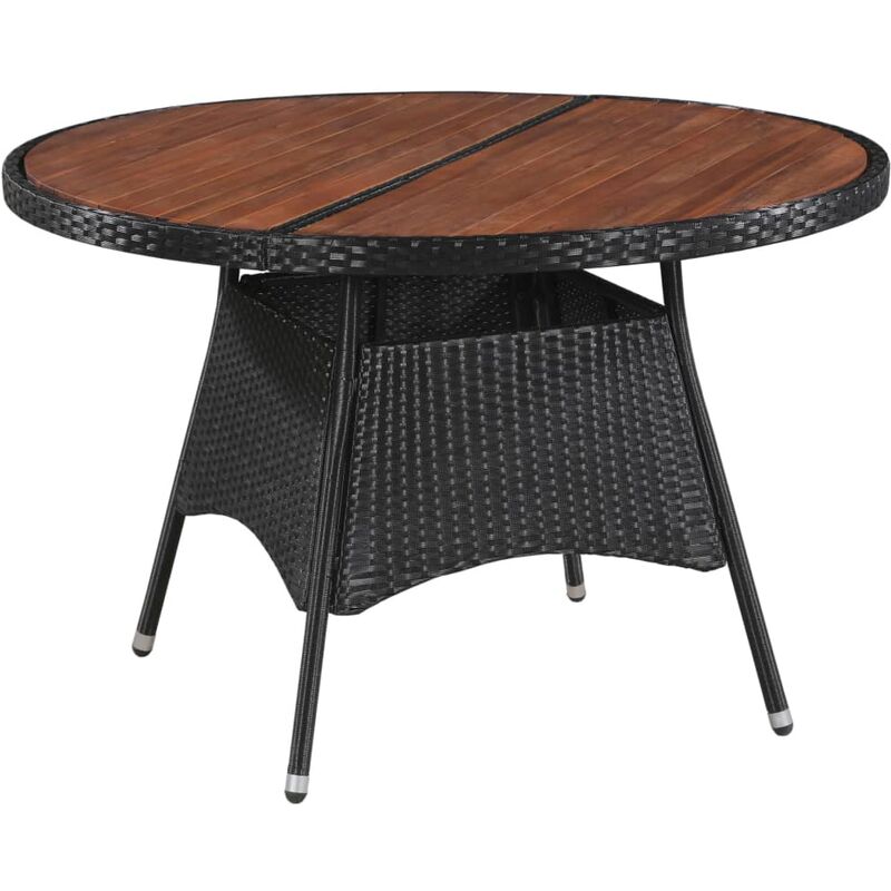 

Mesa de jardín ratán sintético madera maciza acacia 115x74 cm - Negro