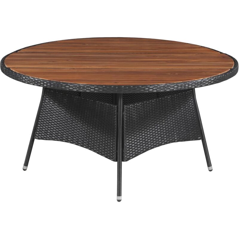 

Mesa de jardín ratán sintético madera maciza acacia 150x74 cm - Marrón