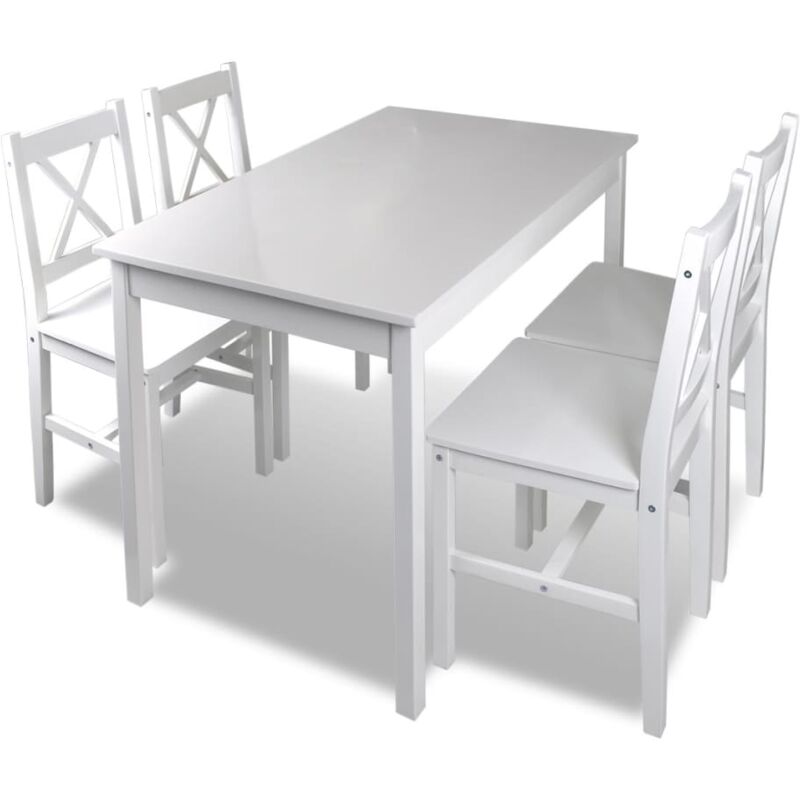 

vidaXL Juego de muebles de comedor 5 piezas blanco - Blanco