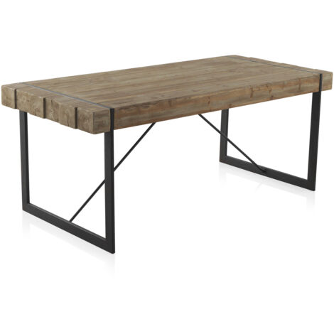 Mesa De Madera Con Patas De Metal 200X90 Cm