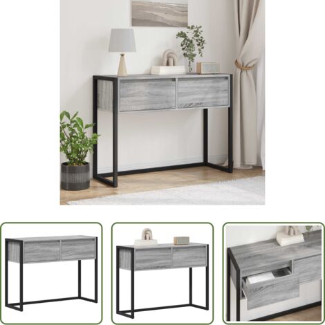 Mesa de madera contrachapada -  Mesa Auxiliar Gris Sonoma 100 x 36 x 75 cm Madera contrachapada