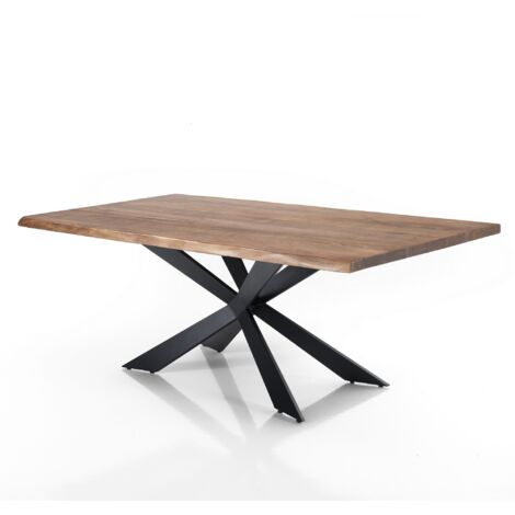 Mesa de madera maciza de acacia cm. Al.75 x P.100 x L.195