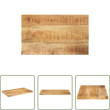 Mesa de madera maciza -  Tablero de mesa rectangular madera mango rugosa 50x40x3,8 cm