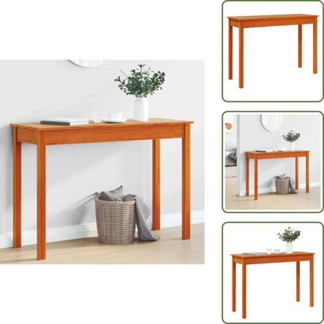 Mesa de madera maciza - vidaXL Mesa consola madera maciza de pino marrón cera 110x40x75 cm - Mesa de madera cera