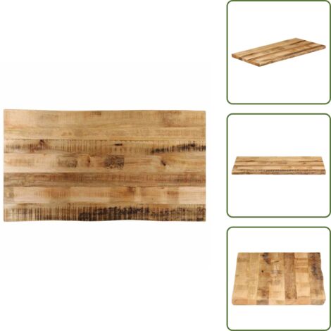Mesa de madera maciza - vidaXL Tablero de mesa borde natural madera maciza mango 100x60x3,8 cm - Tablero de mesa