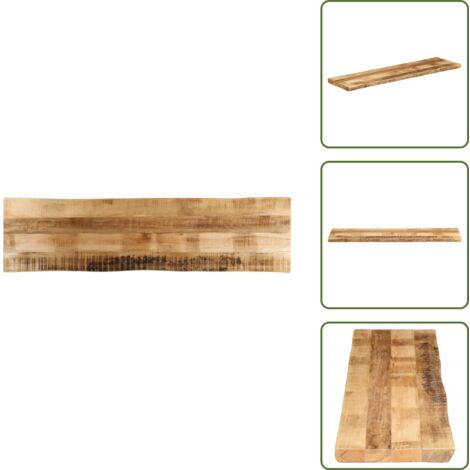 Mesa de madera maciza - vidaXL Tablero de mesa borde natural madera maciza mango 180x40x3,8 cm - Bordes naturales