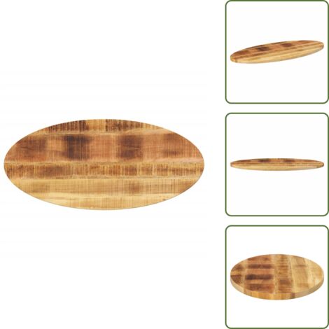 Mesa de madera maciza - vidaXL Tablero de mesa ovalado madera maciza de mango 100x40x2,5 cm - Mesa de madera natural