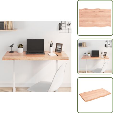 Mesa de madera maciza - vidaXL Tablero mesa madera tratada borde natural marrón 100x60x(2-4)cm - Mesa de madera natural