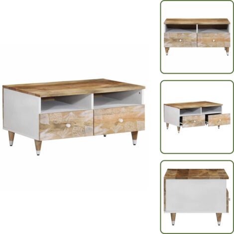 Mesa de madera mango - vidaXL Mesa de centro de madera maciza mango 80x54x40 cm - Mesa de centro de madera