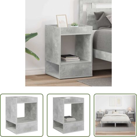 Mesa de madera -  Mesa Auxiliar 2 pcs Gris Concreto 40 x 40 x 56 cm