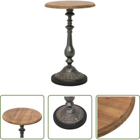 Mesa de madera -  Mesa auxiliar de madera de abeto maciza marrón 40x64 cm