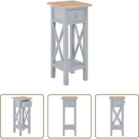 Mesa de madera -  Mesa auxiliar de madera gris 27x27x65,5 cm