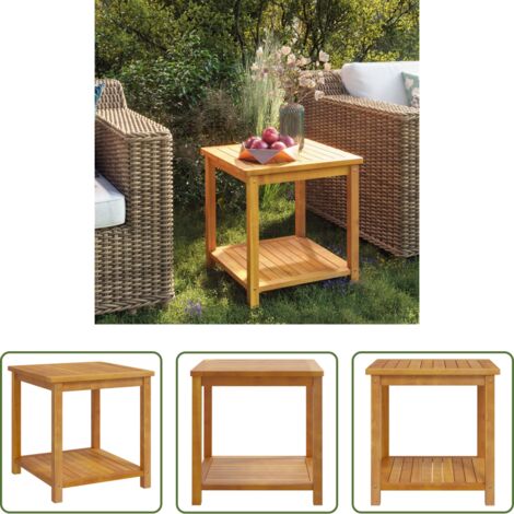 Mesa de madera -  Mesa auxiliar de madera maciza de acacia 45x45x45 cm