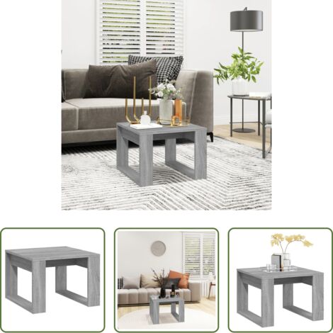 Mesa de madera -  Mesa auxiliar madera contrachapada gris Sonoma 50x50x35 cm