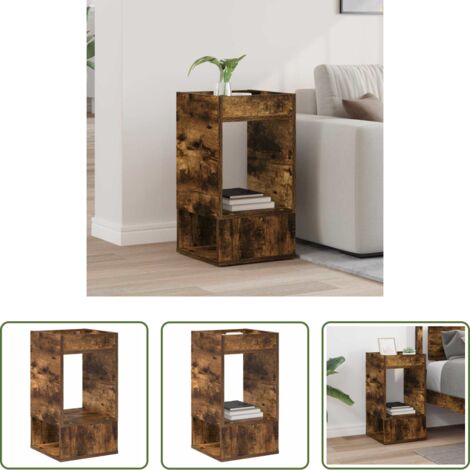 Mesa de madera -  Mesa Auxiliar Roble ahumado 30 x 30 x 56 cm