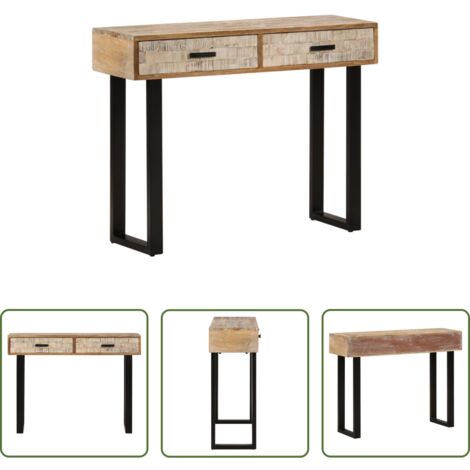 Mesa de madera -  Mesa consola de madera maciza de mango 100x30x75 cm