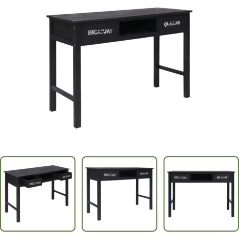 Mesa de madera -  Mesa consola de madera negra 110x45x76 cm