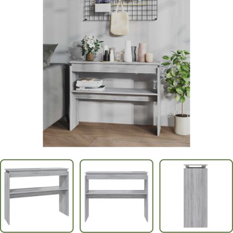 Mesa de madera -  Mesa consola madera contrachapada gris Sonoma 102x30x80 cm