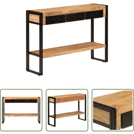 Mesa de madera -  Mesa consola madera maciza de mango 110x30x76 cm
